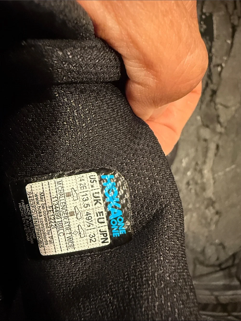 Hoka Black with Blue Logo Athletic Shoe